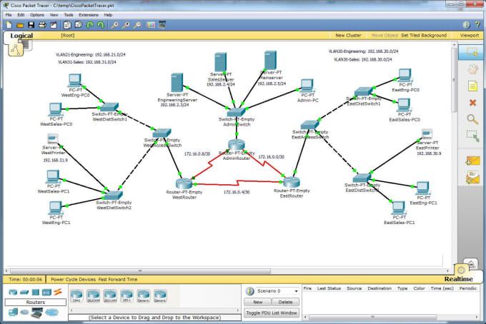 Create cisco packet tracer for your network or simulations by Ankitbadani