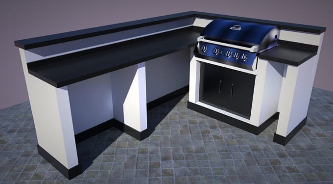 Make Model Of Bbq Counter From Sketchup By Salmantahseen