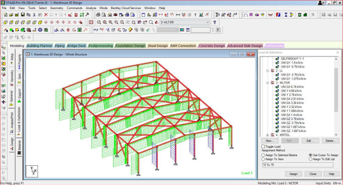 Design steel structure portal frame building by staad pro by Buildtechengr