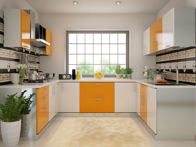 3d design of modular kitchen