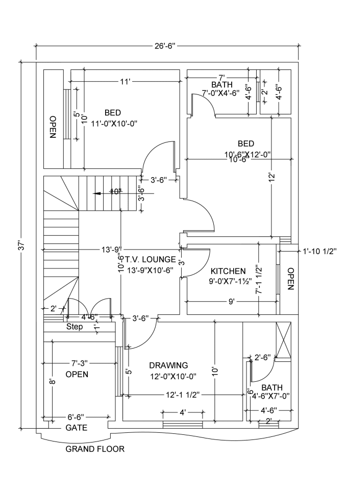 Popular Inspiration 10 Marla House Map 2d Dwg Free Download House Plan Autocad