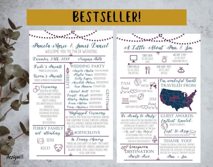 Design A Fun Infographic Wedding Program By Clarissacameron