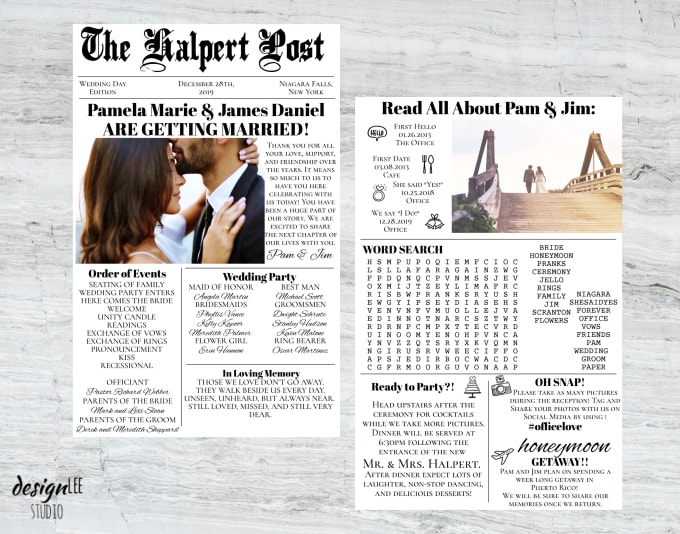 Design A Newspaper Wedding Program By Clarissacameron