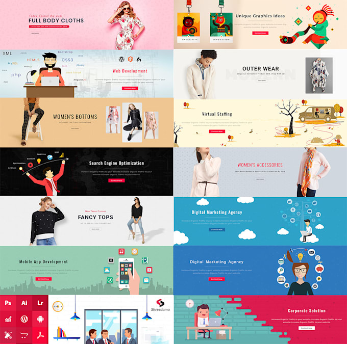 Design Creative Web Banners For Website Social Media Ads By Foxture