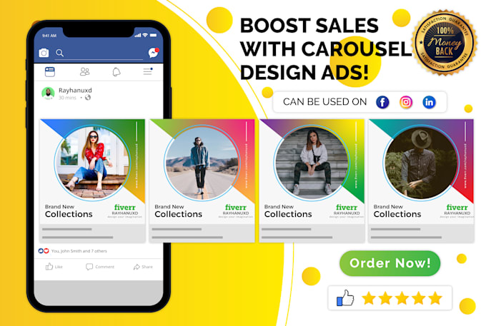 Design Carousel Ads For Facebook Instagram Linkedin By Rayhanuxd