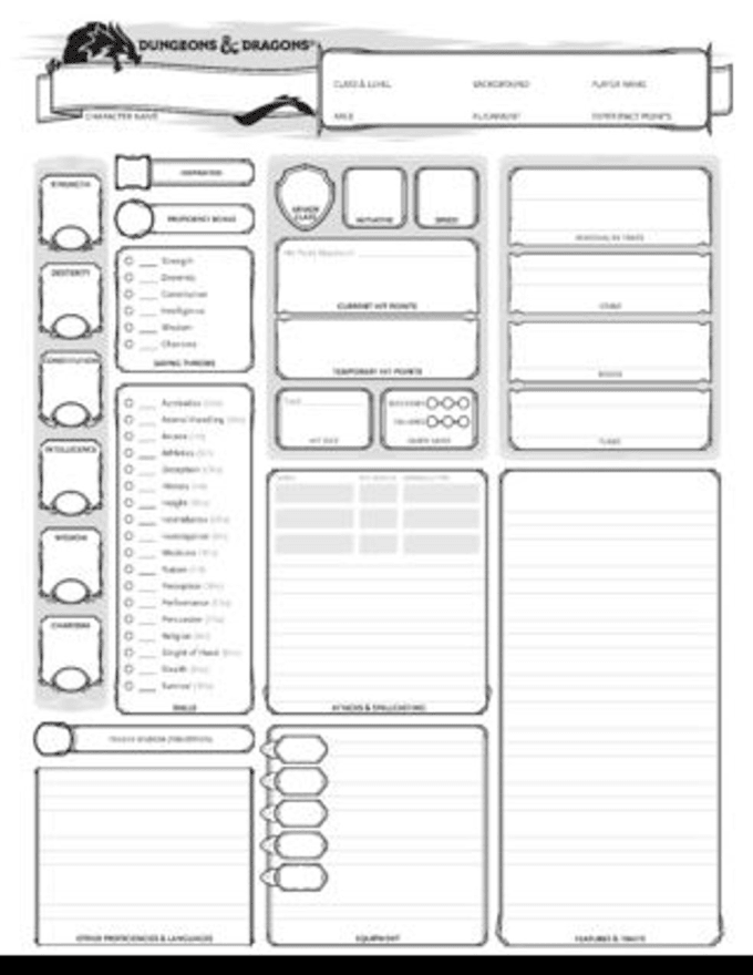 help you create an awesome 5th edition dnd character sheet
