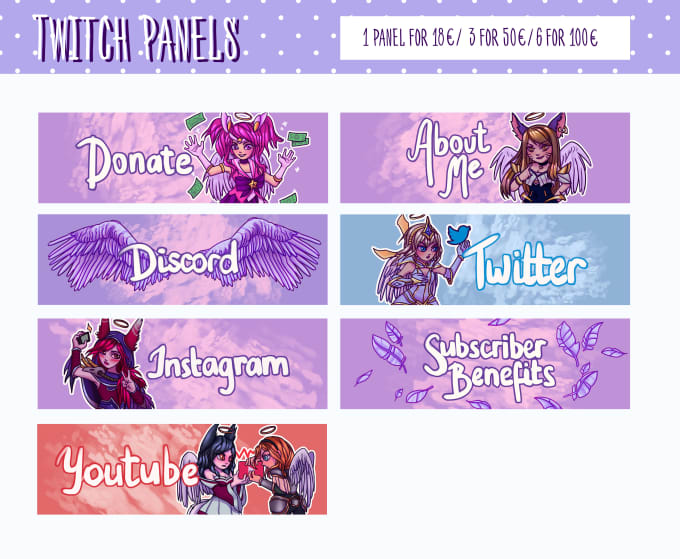 cute twitch panels free