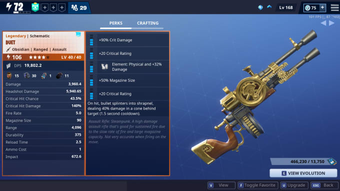 Sell 106 Obsidian Power Level Duet In Fortnite Save The World By - i will sell 106 obsidian power level duet in fortnite save the world
