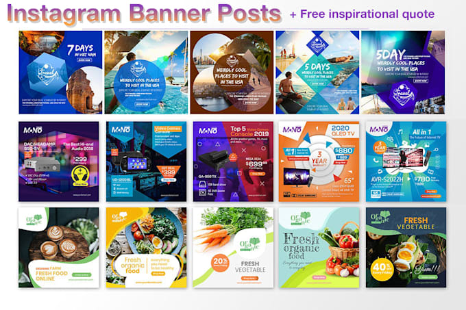 Design 3 Awesome Instagram Banner Ads Or Instagram Stories By