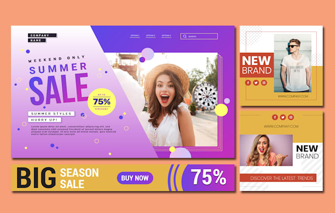 Design Amazing Web Banner Youtube Banner Facebook Banner Fb Ads