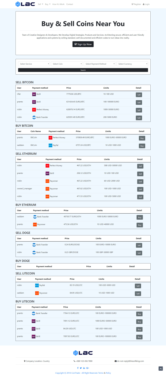 Limit details. Buy/sell Coin. Method with limits.