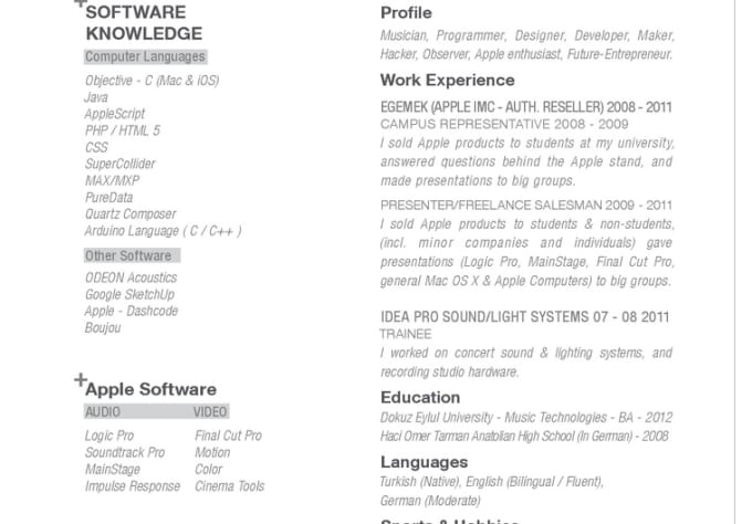 write your cv bio data and any other related documents and give bio data cv