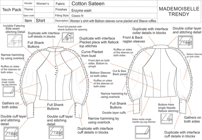 Create fashion tech pack and spec sheet by Fashion_ista