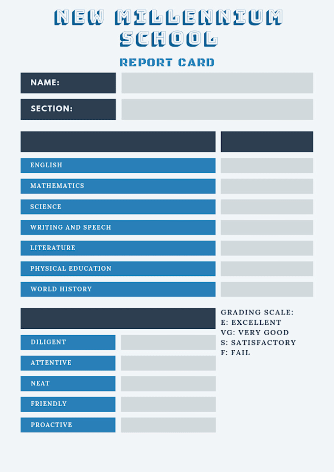 Preschool Report Card Bitem