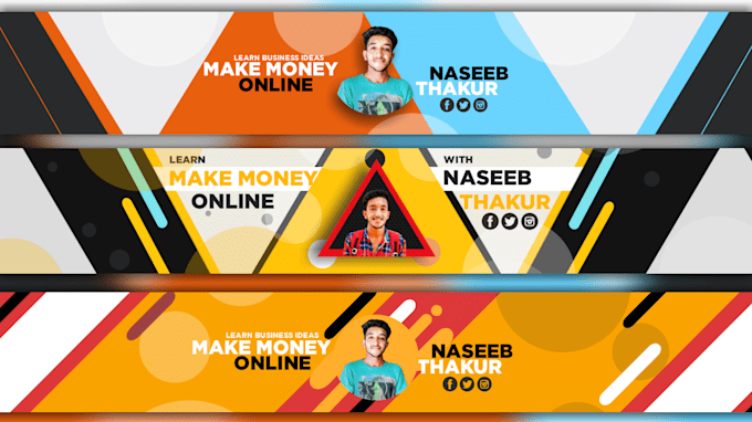 Design An Modren Style Fully Professional Youtube Channel Banner