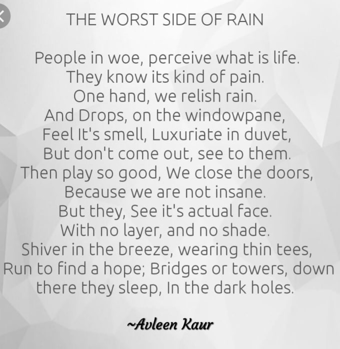 Write poems for you on the social issues by Avleenk