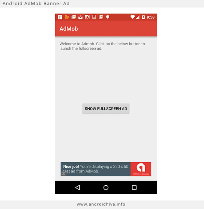 Integrate Admob Ads Banner Full Screen Video Ads By Shahryarahmed