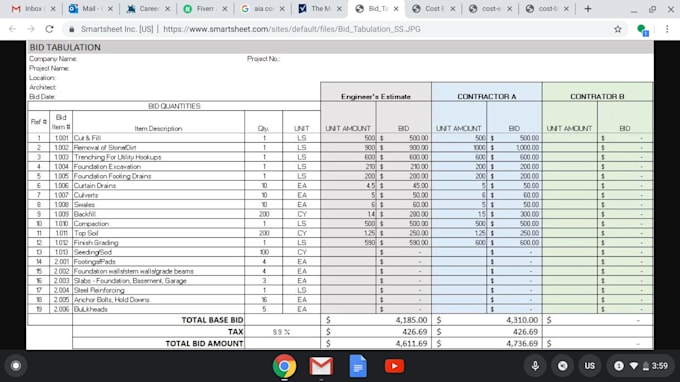 Construction estimation, scheduling, aia contract work by Cliff0602