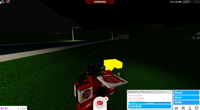 roblox bloxburg working for 1 hour pizza delivery