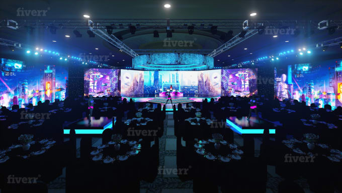 Make Event Stage 3d Design And Layout For Event Concert By