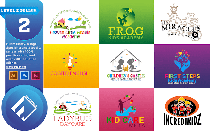 Design Preschool Childcare Day Care Education School Logo By