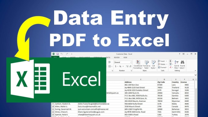 data from pdf to excel