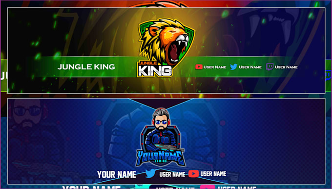 Design Creative Banner For Gaming Twitch Youtube Twitter By