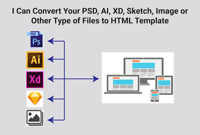 Convert Psdxdsketch Or Image Files To Html Template