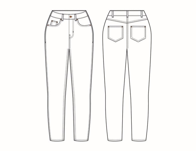 Draw Technical Fashion Sketches For Denim Jeans By Thatdenimchick