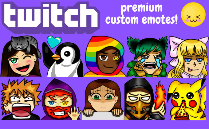 Create awesome custom twitch emotes by Mollyt_emotes