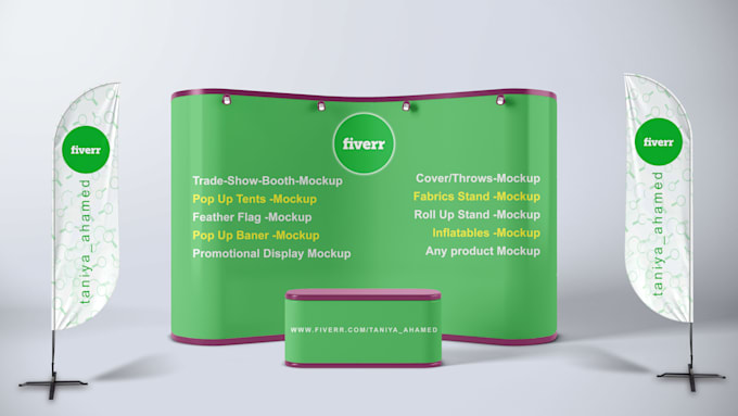 Pop Up Exhibition Display Mockup Or Trade Show Banner 3d By
