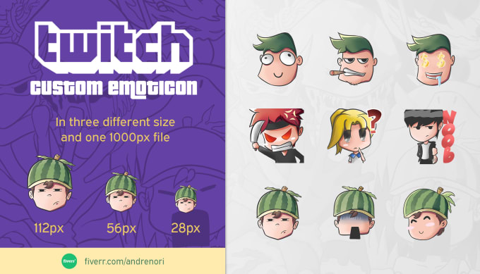 Create Express Custom Twitch Emotes Or Sub Badges By Andrenori