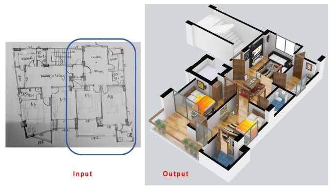 Make Awesome Floor Plan Into 3d By Sketchup Or 3dsmax