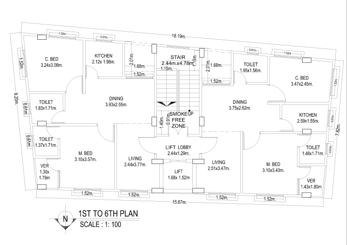 Draw Architectural Floor Plan In Autocad By Srijon07