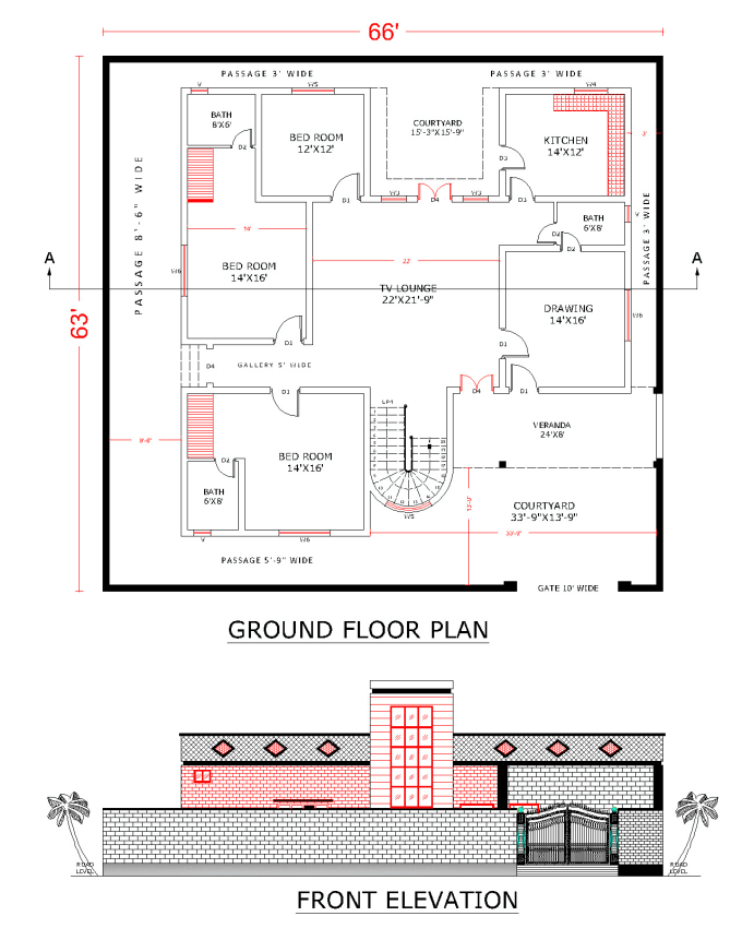 autocad 2d house dwg file free download