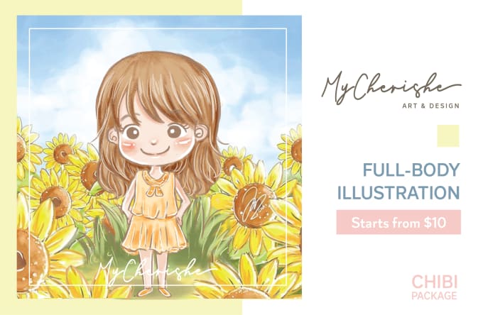 Draw Cute Chibi Full Body Illustration For You