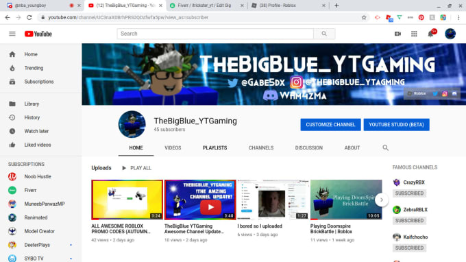 Create You Profession Youtube Channel - roblox promo codes channel