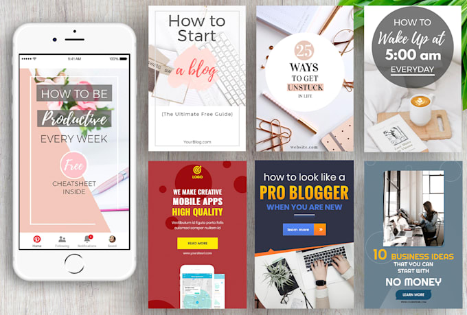 Design Pinterest Pins Banner Graphic Images By Goliwog
