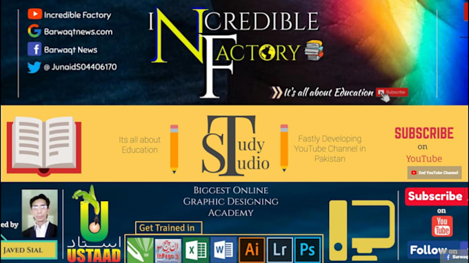 Make Full Attractive Youtube Banner By Junaidsial935
