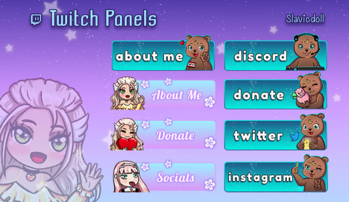 cute twitch panels free