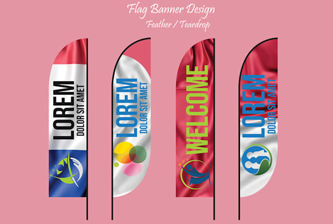 Make Awesome Tear Drop And Feather Flag Design By Shuhanur