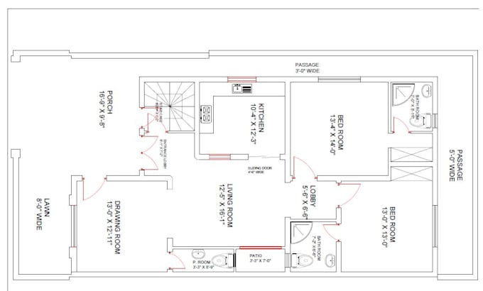 Do Autocad Architectural Floor Plan 2d Drawing By Basharat Hamid