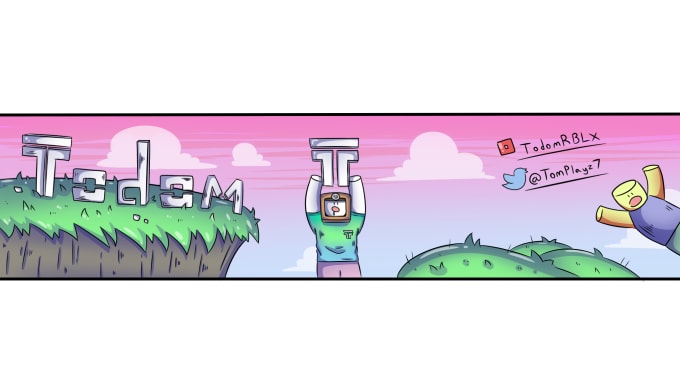 Draw a cartoony youtube banner for your channel by Sonadrawzstuff