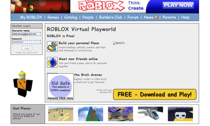 roblox login page