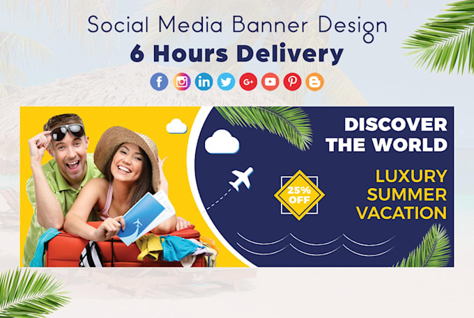 Design Facebook Instagram Linkedin Twitter Cover Banner Ad By
