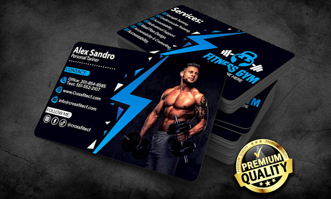 Personal Fitness Trainer Visiting Card Design Business Card For