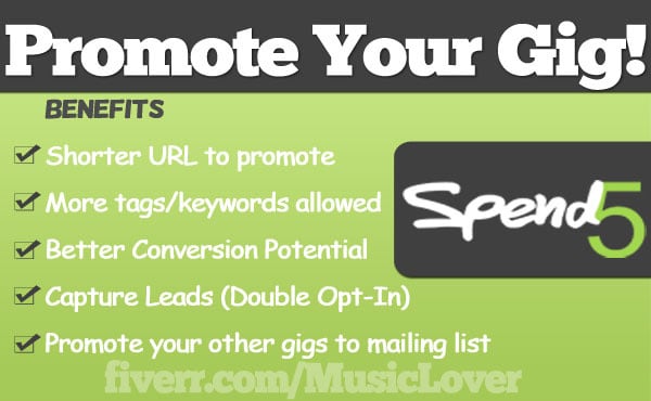 Promote your fiverr gig on my website by Musiclover