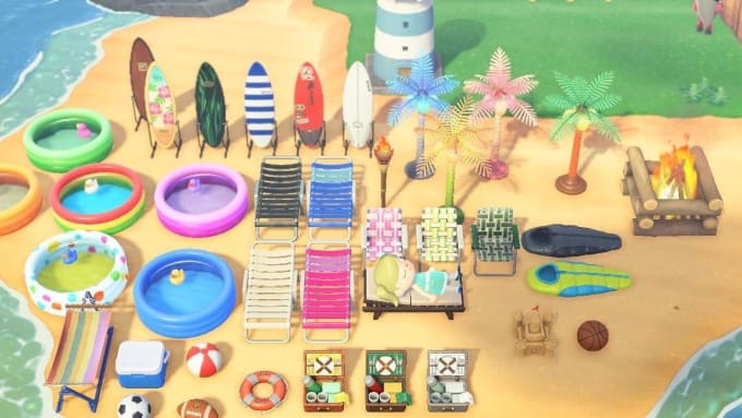 Lounge Chair Poolside Chair Animal Crossing Beach Chair Animal