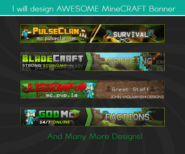 Design Awesome Minecraft Banner By Johnyaduvanshi