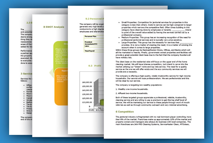 Commercial Cleaning Business Plan Template Sample Pages